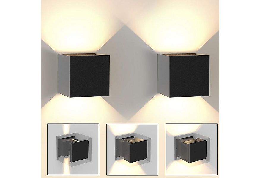 Nettlife Wandleuchte Innen & Aussen LED Wandlampe Schwarz 3000K Metal 5w 1E günstig online kaufen