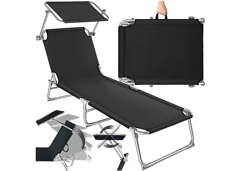 tectake Gartenliege Sonnenliege 4-stufig, 1 St., Lehne 4-stufig verstellbar günstig online kaufen