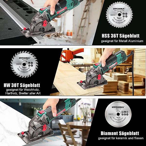 HYCHIKA Handkreissäge HYCHIKA Mini-Handkreissäge mit 3 günstig online kaufen