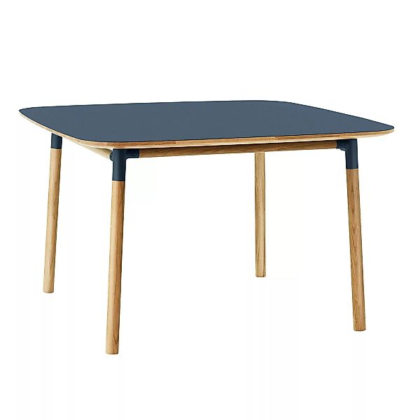 Normann Copenhagen - Form Esstisch 120x120cm - blau/eiche/Tischplatte Linol günstig online kaufen