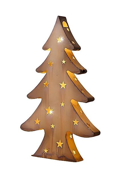 Dekoleidenschaft LED-Dekofigur "Tanne" aus Metall mit Echtrost und LED Bele günstig online kaufen