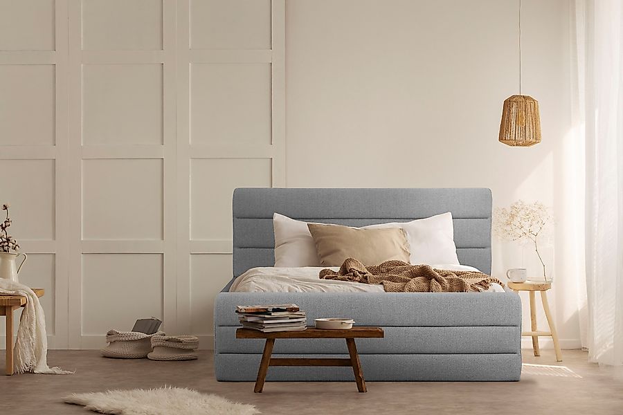 OTTO products Polsterbett "Merrit", Quernaht im Kopf- und Fußteil, in 5 Bre günstig online kaufen
