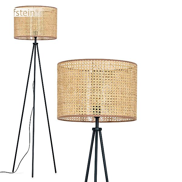 hofstein Stehlampe Stehlampe aus Holz/Wiener Geflecht/Rattan günstig online kaufen