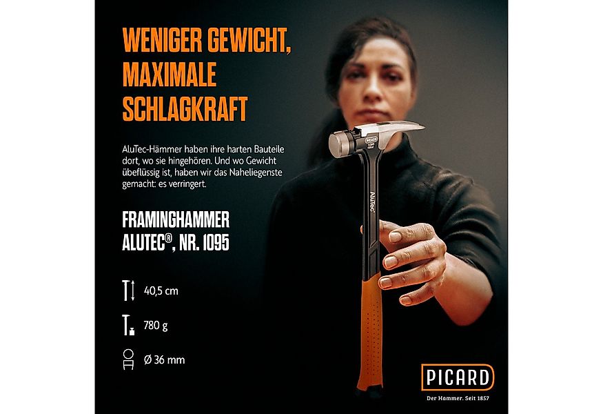 Hammer PICARD Framing Hammer AluTec Nr. 1095 glatt günstig online kaufen
