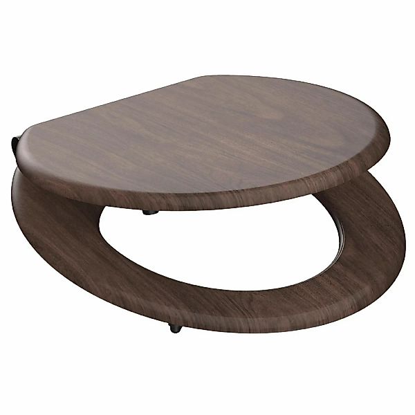 Schütte WC-Sitz MDF Dark Wood mit doppelter Absenkautomatik günstig online kaufen