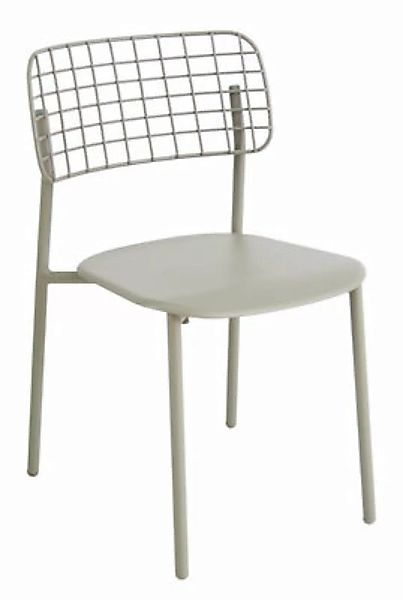 Stapelbarer Stuhl Lyze metall grün grau / Metall - Emu - Grau günstig online kaufen