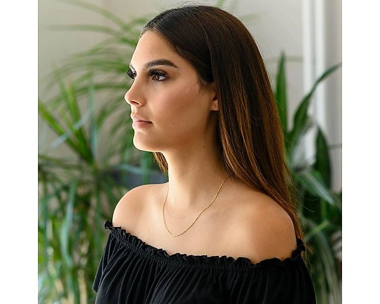 Materia Gliederkette Damen Gold Ankerkette Fein 1mm K61, Sterlingsilber, ve günstig online kaufen