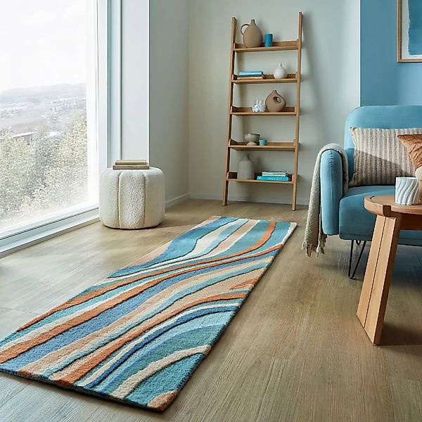 FLAIR RUGS Wollteppich "Abstract Flow handgetuftet" rechteckig 10 mm Höhe W günstig online kaufen