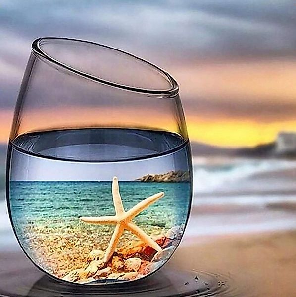 LA CUTE Malen nach Zahlen 5d Diamond Painting Glas am Strand Malen nach Zah günstig online kaufen