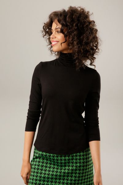Aniston CASUAL Rollkragenshirt in schwarz-bunt-bedruckt oder günstig online kaufen