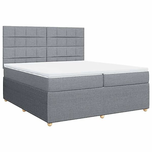 vidaXL Boxspringbett mit Matratze Hellgrau 200x200 cm Stoff 3292163 günstig online kaufen