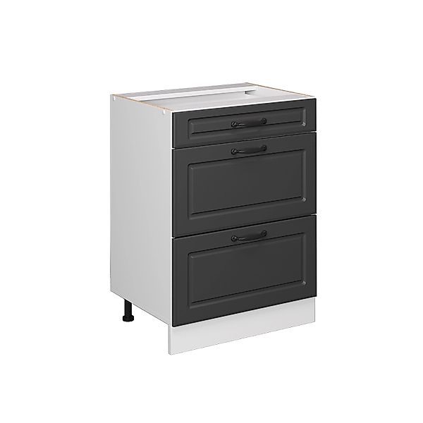 Vicco Unterschrank R-Line Anthrazit Landhaus/Weiß 60cm mit Schubladen ohne günstig online kaufen