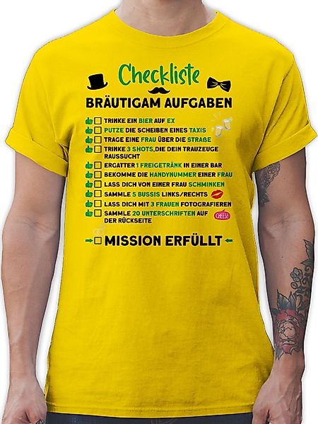 Shirtracer T-Shirt Checkliste Bräutigam Aufgaben JGA günstig online kaufen