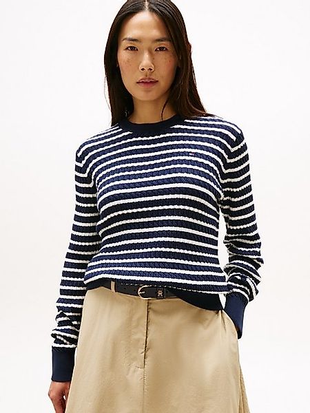 Tommy Hilfiger Rundhalspullover CO CABLE C-NK LS SWEATER mit Zopfmuster günstig online kaufen