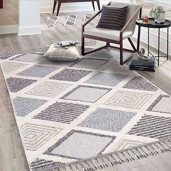Carpet City Hochflor-Teppich "Valencia 731" rechteckig 20 mm Höhe Läufer, B günstig online kaufen