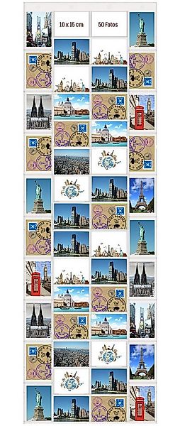trendfinding Bilderrahmen Collage Fotovorhang mit Ösen für 50 Fotos im Hoch günstig online kaufen