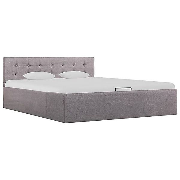 vidaXL Bettgestell Stauraumbett Hydraulisch Taupe Stoff 140200 cm Bett Bett günstig online kaufen