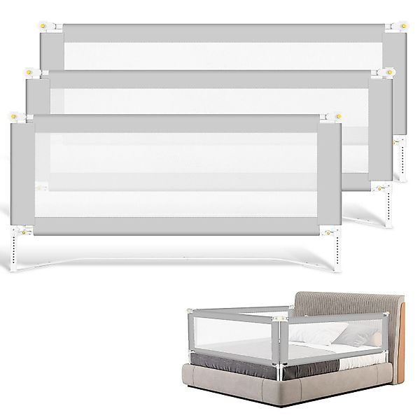 Clanmacy Bettschutzgitter 3x Bettgitter Kinderbettgitter Bettschutzgitter günstig online kaufen
