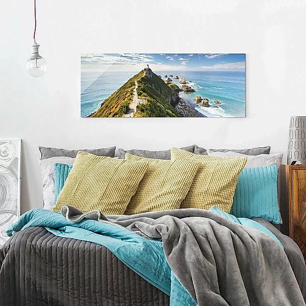 home24 Glasbild Nugget Point Leuchtturm & Meer günstig online kaufen