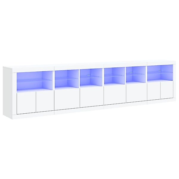 vidaXL Sideboard Sideboard mit LED-Leuchten Weiß günstig online kaufen