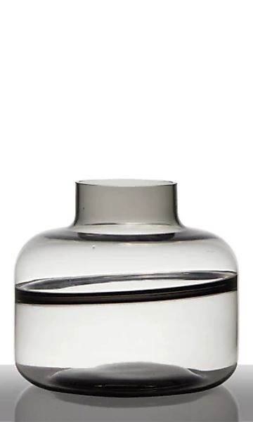 Glasvase Flasche Dekovase Blütenvase Bottle Line Grau 20,5 cm günstig online kaufen