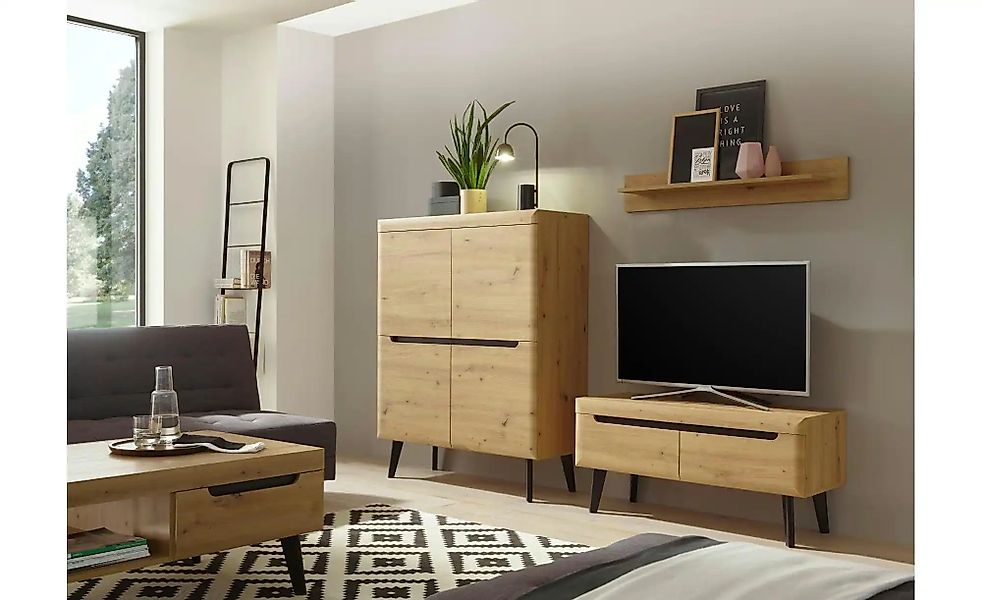 Wohnwand  Tineo ¦ holzfarben ¦ Maße (cm): B: 234 H: 170 Kommoden & Sideboar günstig online kaufen