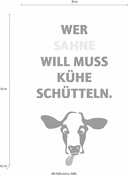 queence Wanddekoobjekt "Sahne", Stahlschild, Blechschild, Spruch, Witzig, W günstig online kaufen