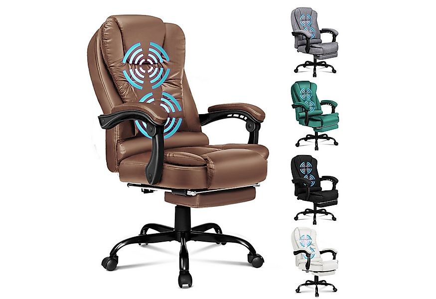 ALFORDSON Bürostuhl mit Massagefunktion, Fußstütze und 150°-Neigung mit SGS günstig online kaufen