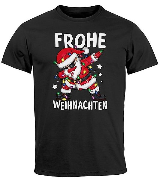 MoonWorks Print-Shirt Herren T-Shirt Frohe Weihnachten Aufdruck Santa Dab W günstig online kaufen