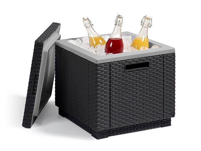 Keter Gartentisch Gartentisch Kühlbox "Ice Cube" 42x42x41 cm (42 Liter) Gra günstig online kaufen