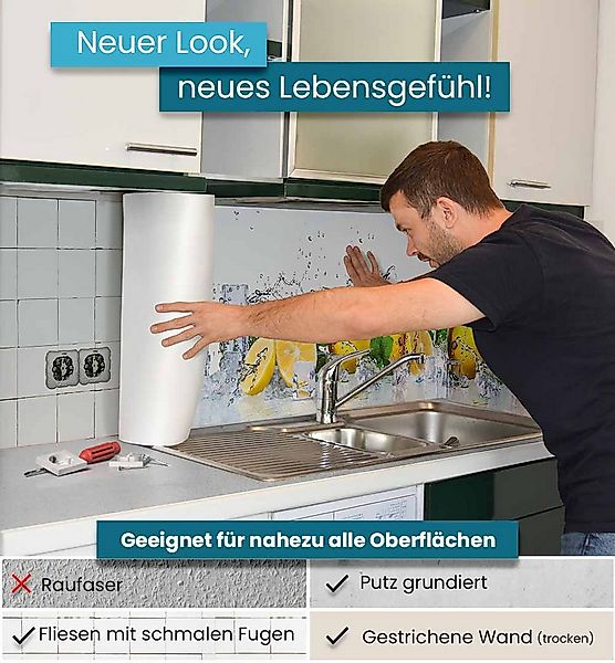 MyMaxxi Küchenrückwand Küchenrückwand selbstklebend Marmor Moos Spritzschut günstig online kaufen