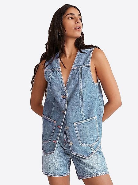 Imily Bela Jeansweste Damen Ärmellose Jeansjacke mit Knopfleiste (Packung, günstig online kaufen