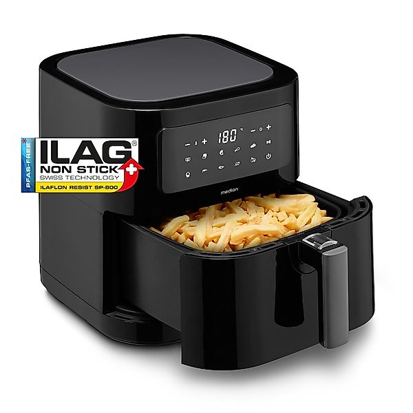 Medion Heißluftfritteuse "MD 11740 E40 XL" 2000 W digitales Bedienfeld, 9 A günstig online kaufen