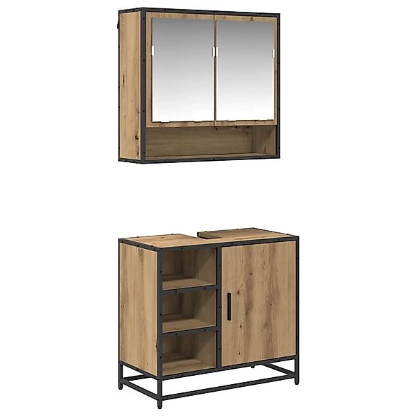 vidaXL Badezimmermöbel-Set mit Regal 2-Tlg Artisan-Eiche Holzwerkstoff 3402 günstig online kaufen