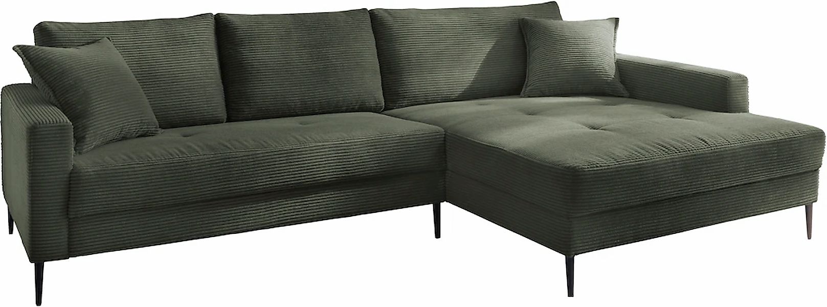 Trends by HG Ecksofa »Summer L-Form« in Cord-Stoff mit Metallfuß günstig online kaufen