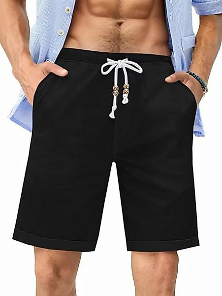 KIKI Shorts Herren-Strandshorts aus Baumwolle und Leinen, lässige Shorts (1 günstig online kaufen