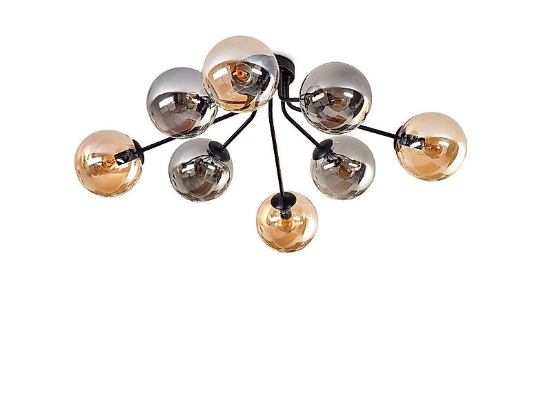 hofstein Deckenleuchte Deckenlampe aus Metall/Glas in Schwarz/Rauchfarben/B günstig online kaufen