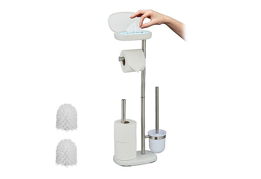 relaxdays WC-Garnitur mit Ablage, weiß günstig online kaufen