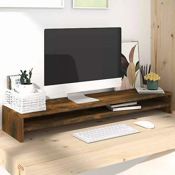 Vidaxl Monitorständer Räuchereiche 100x24x13 Cm Holzwerkstoff günstig online kaufen