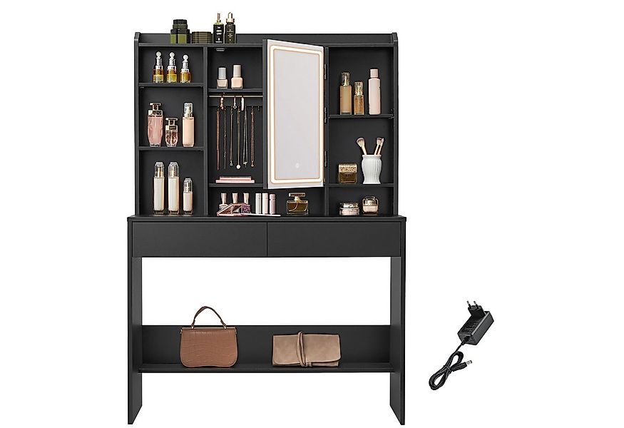 VASAGLE Schminktisch, Kosmetiktisch mit verstellbaren Ablagen, 2 Schubladen günstig online kaufen