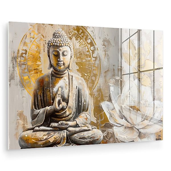 MuchoWow Acrylglasbild Buddha - Blume - günstig online kaufen