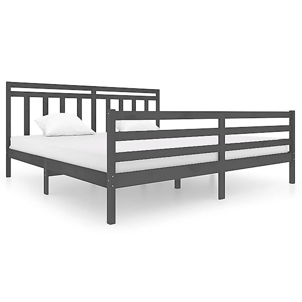 vidaXL Massivholzbett Grau 200x200 cm1052227 günstig online kaufen