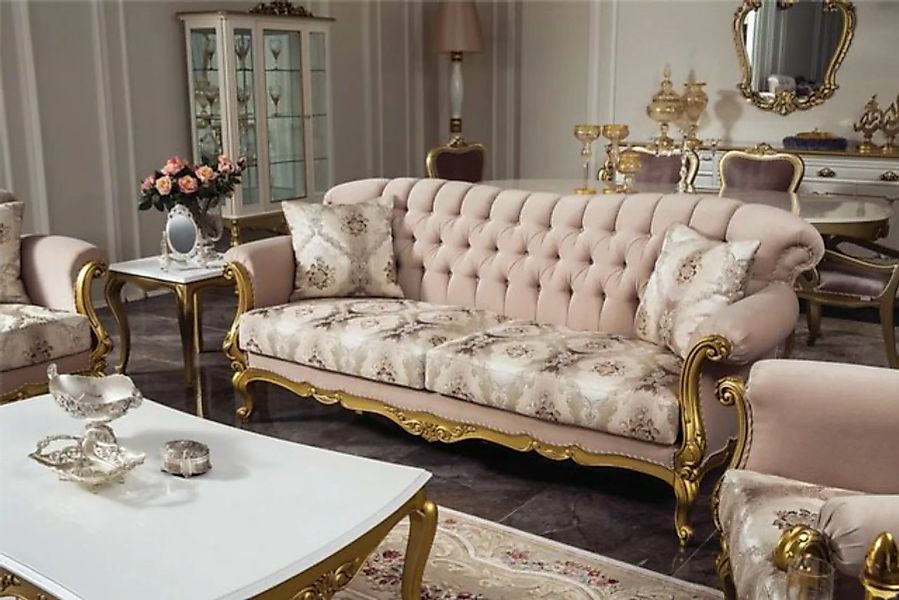JVmoebel Sofa Klassischer Rosa Dreisitzer Chesterfield Design Neue Möbel, M günstig online kaufen