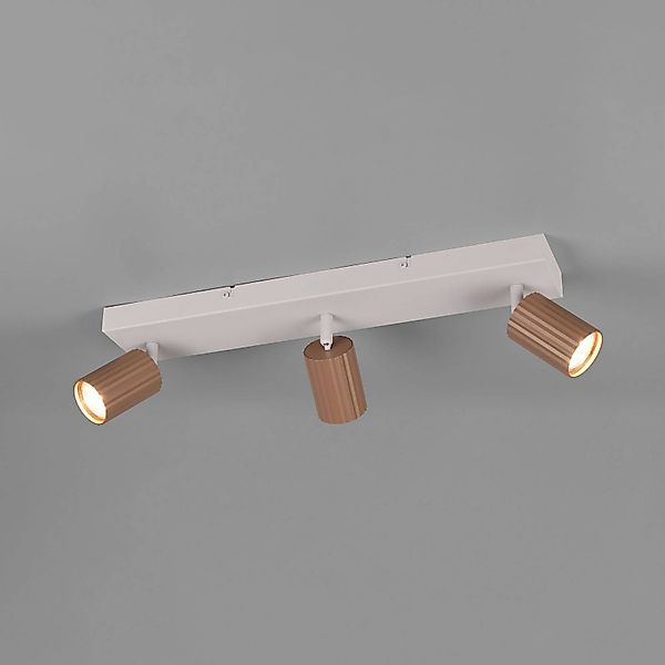 Deckenstrahler Soka, braun/grau, Länge 50 cm, Metall, 3-flg. günstig online kaufen