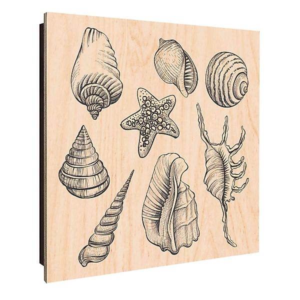 Banjado Großer Schlüsselkasten Holz 30x30cm Schwarz Scharnier Links 50 Hake günstig online kaufen