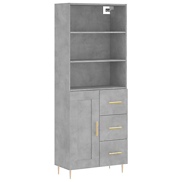 vidaXL Highboard Betongrau 69,5x34x180 cm Holzwerkstoff 3190009 günstig online kaufen