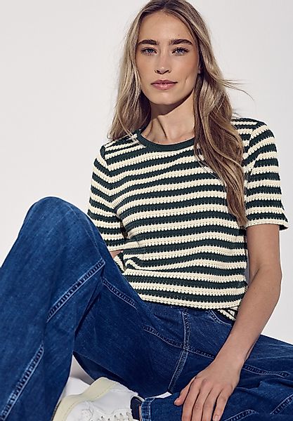 STREET ONE T-Shirt mit Streifen Muster günstig online kaufen