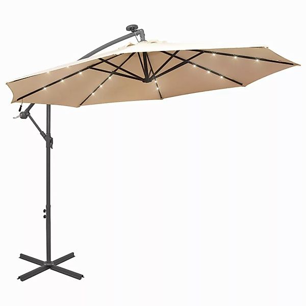 Sonnenschirm Ampelschirm Mit Led-beleuchtung 300 Cm Metallmast günstig online kaufen