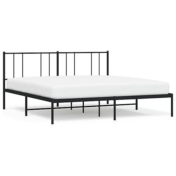 vidaXL Bettgestell, Bettrahmen mit Kopfteil Metall Schwarz 183x213 cm günstig online kaufen