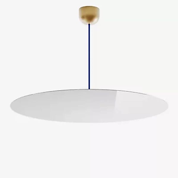 Luceplan Millimetro Pendelleuchte LED, messing/blau - H. 53 cm - ø85 - Dali günstig online kaufen